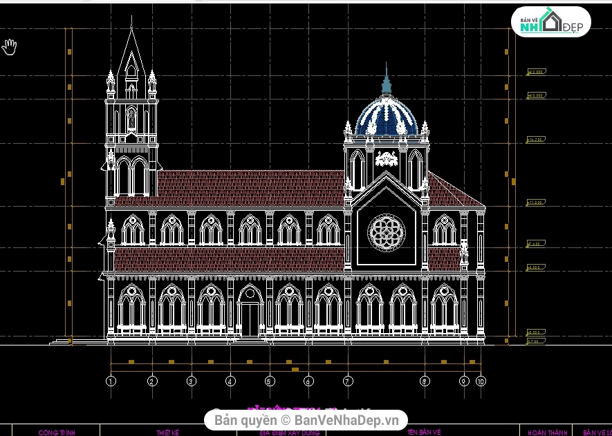cad nhà thờ công giáo 3d,bản vẽ nhà thờ công giáo,nhà thờ đẹp,3dmax nhà thờ,cad nhà thờ